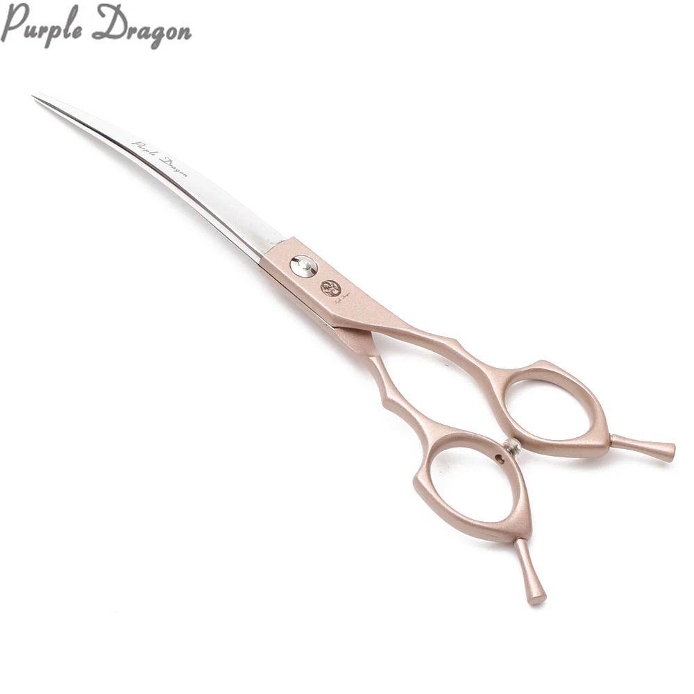 7.0&quot Purple Dragon 440C Down Curved Scissors Dog Grooming Shears Professional Pet Bend Animal Z4009 | Красота и здоровье