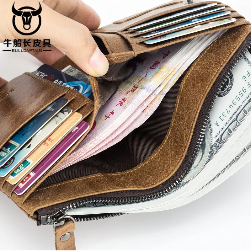 Модные мужские кошельки из 2019 натуральной кожи 100% мужской кошелек с монетницей