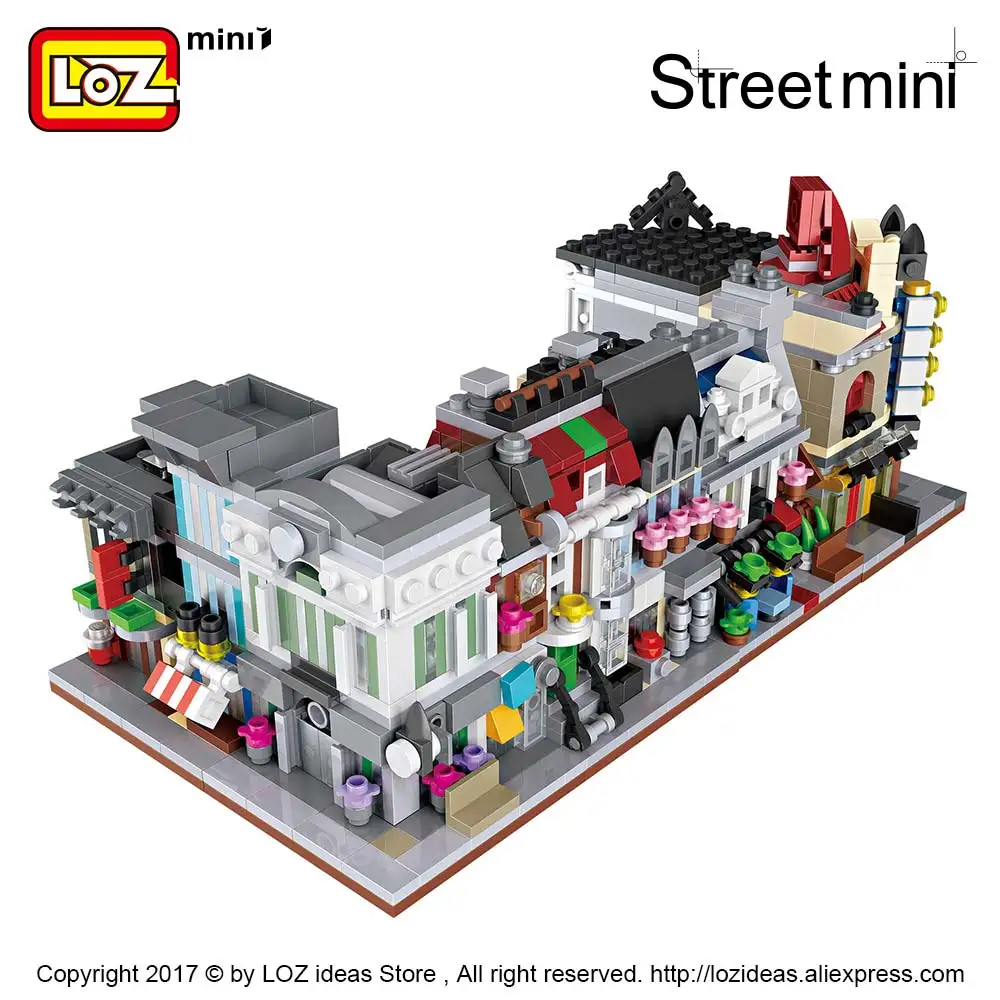 LOZ Blocks House Mini Street View Building Block Set Plastic Brick Toy Store Creator City Assembly Square Designer Kid DIY | Игрушки и