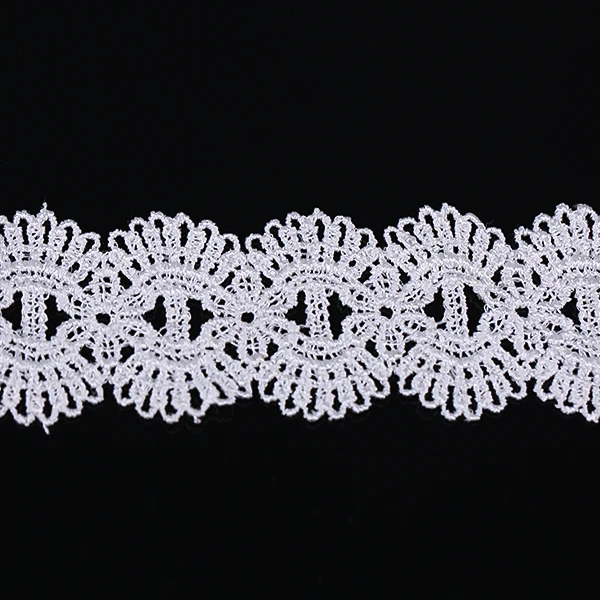 Вышитая кружевная обрезка белый Скрапбукинг украшение аппликация лента