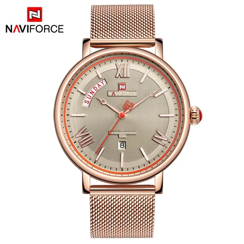 RGGY NAVIFORCE Топ Бренд роскошные часы для мужчин нержавеющая сталь ультра тонкие часы мужской Дата кварцевые часы бизнес часы Relogio Masculino - Цвет: RGGY
