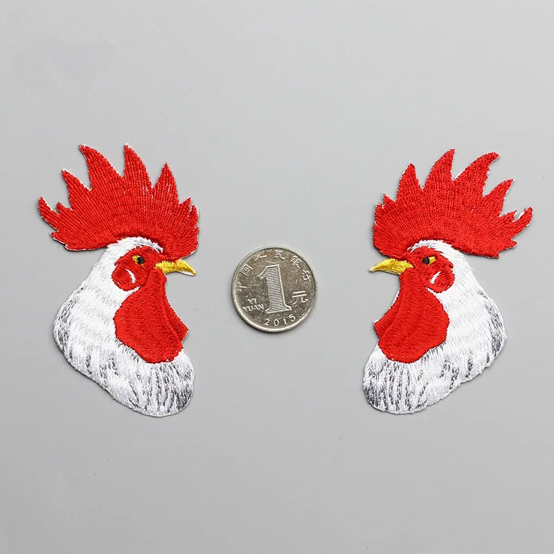1 Piece Embroidery Hen Cock Rooster Patches for Clothes Chicken Animal Hole Repair Decoration Iron On | Дом и сад