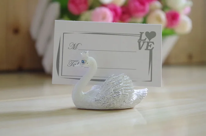 Винтажный белый мини Лебедь в европейском стиле свадебные сувениры держатели