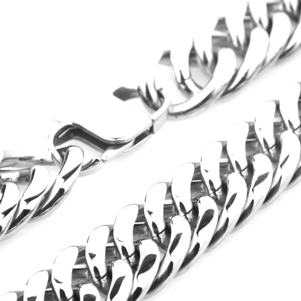 Цепочка мужская из нержавеющей стали с двойными звеньями крутая цепь в стиле хип