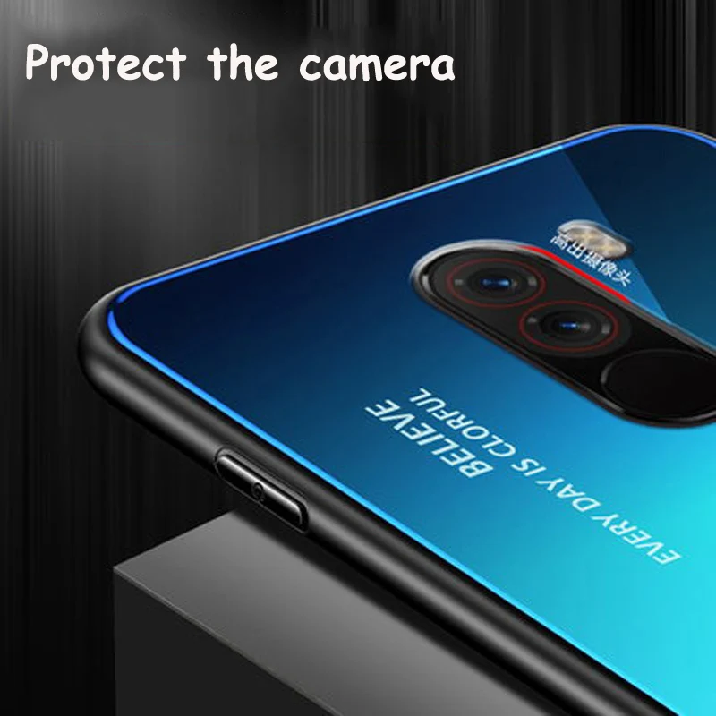 Стекло для xiaomi mi Pocophone F1 чехол PocophoneF1 телефонные чехлы градиент закаленная