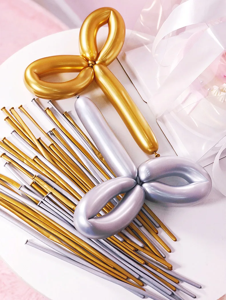10pcs/lot Metal Long Gold Balloon New 1.8g Metallic Thickening Magic Strip Balloons Dog Baby Boy Girl Birthday Party Favor Toy | Дом и сад