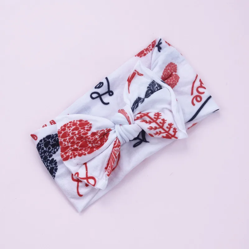 Floral Printed Nylon Knot Bow Headwrap One size fits all nylon bow headbands Wide turban Classic headwrap HB155 | Детская одежда и