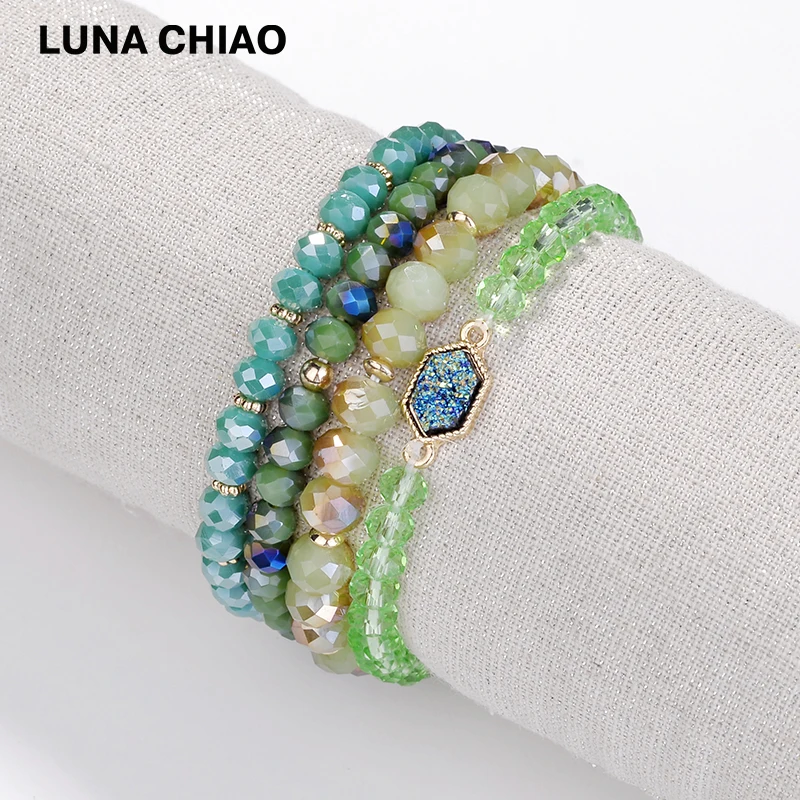 Браслет LUNA CHIAO 6 цветов растягивающийся браслет из бисера с кристаллами|Плетеные