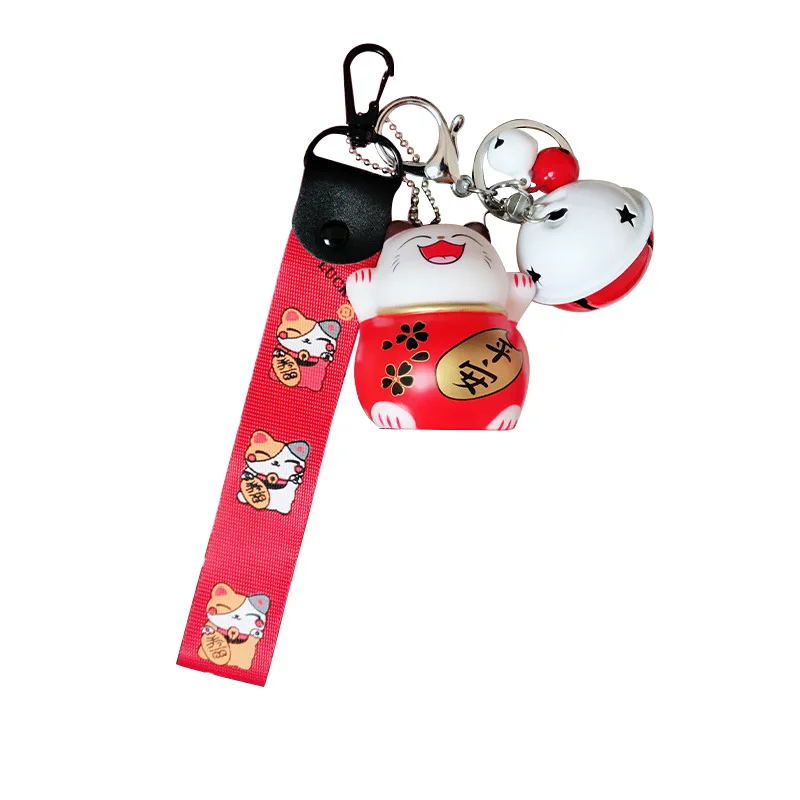 Милый брелок с изображением из мультфильма Lucky Cat колокольчики для автомобиля