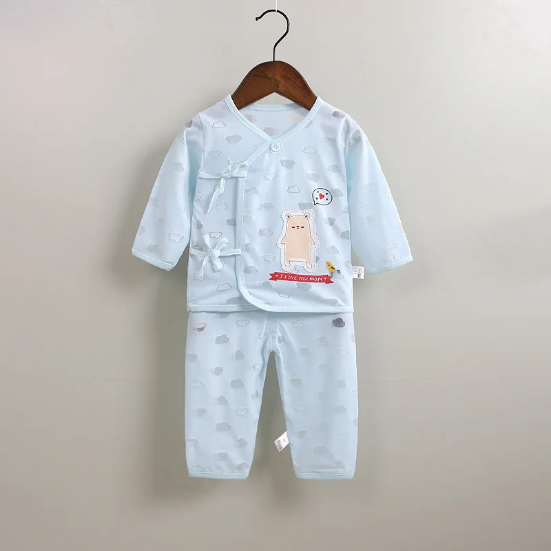 Summer Newborn Girl Boy Bamboo Fiber Sleeper Button O-neck Unisex Clothing set Full Sleeve Infant Clothes 0-3 M Premature Baby |