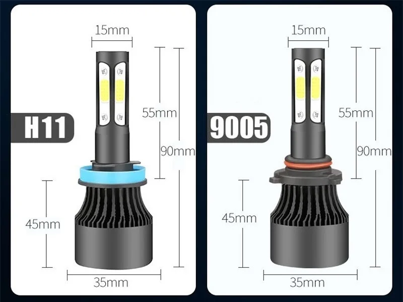 100 Наборы авто светодиодный 50 Вт H7 H11 9005 9006 H4 автомобиля 12v светодиодные фары H4 9004 9007 H13 9012 светодиодный свет 6500K