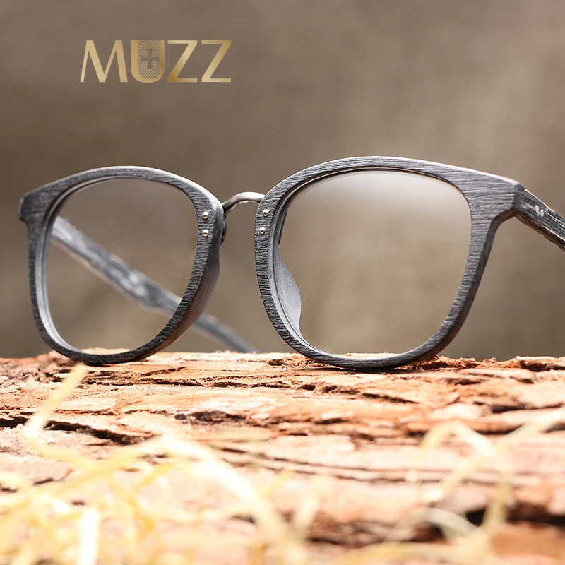 Новые Брендовые очки MUZZ с прозрачными линзами ацетатная деревянная мужская