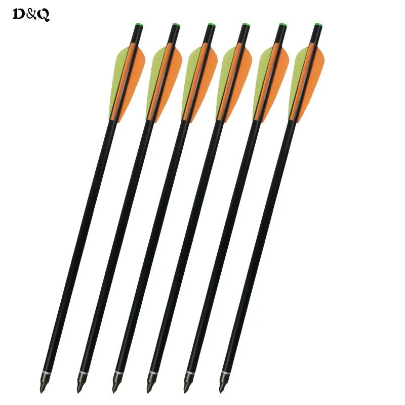 

10pcs 13.5 inch Crossbow Fiberglass Arrows With Plastic Feather Vanes and Removable Arrowhead Tips For Hunting Shooting Sports