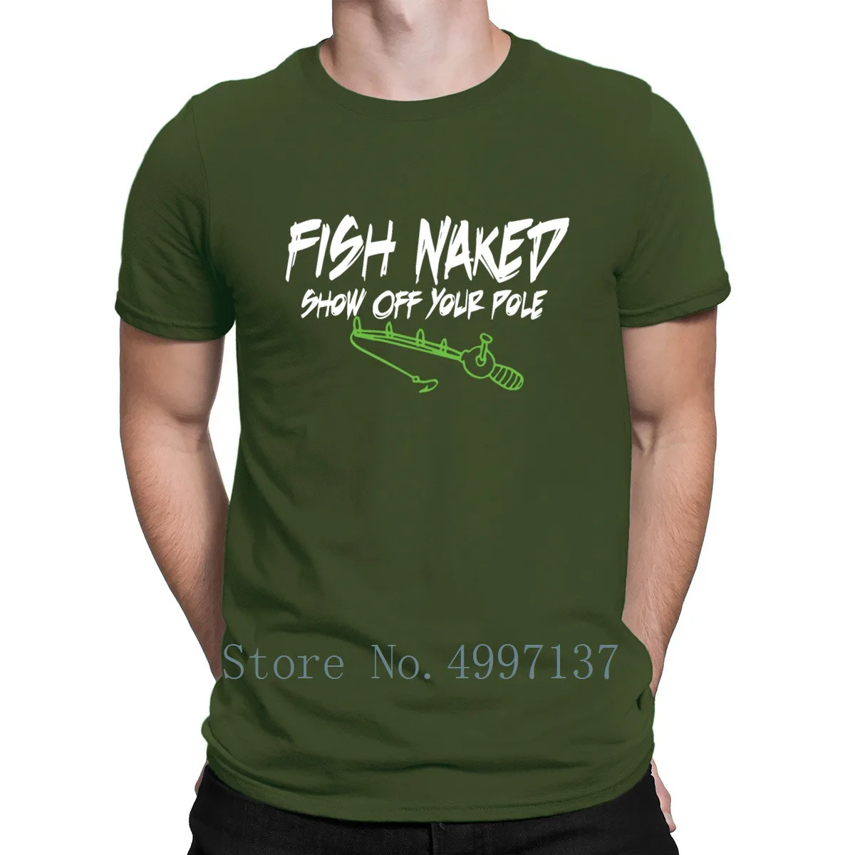 Футболка Fish Nake Show Off Your Pole Fishing Hunt Gun Boa в летнем стиле 100% хлопок|Мужские футболки| |