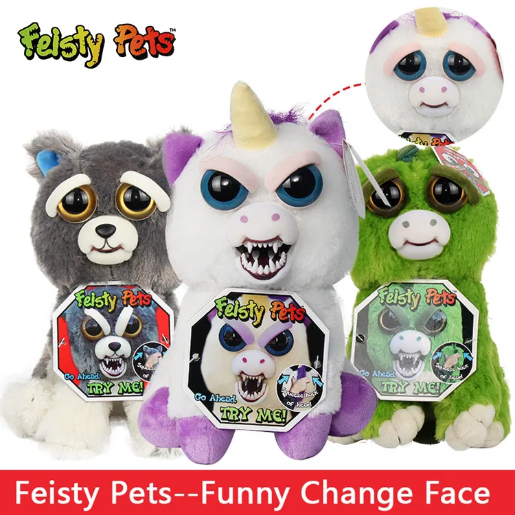 Изменение лица Короткие Плюшевые набивные куклы игрушки Feisty Домашние животные