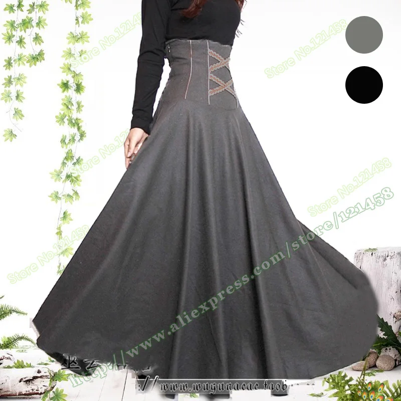 Женская длинная юбка с высокой талией повседневная шерстяная плиссированная