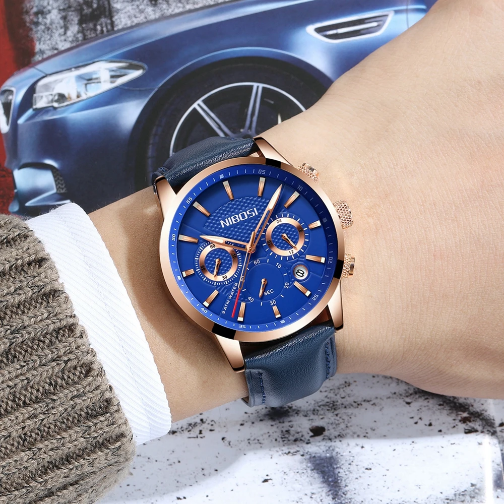 

NIBOSI Luxury Business Wrist Watch Men Brand Stainless Steel Chronograph Quartz Mens Watches Clock Hour Time Relogio Masculino