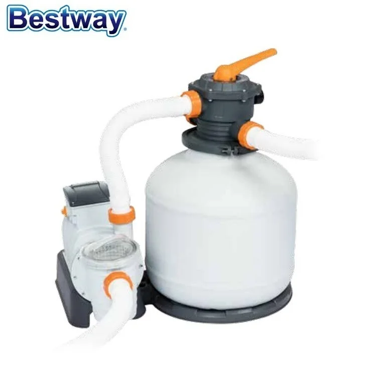 

58486 Bestway 2600 Gal Durable,Corrosion-resistant Sand Filter For 1100-66600L Pool 6-Position Valve Wz Built-in Timer