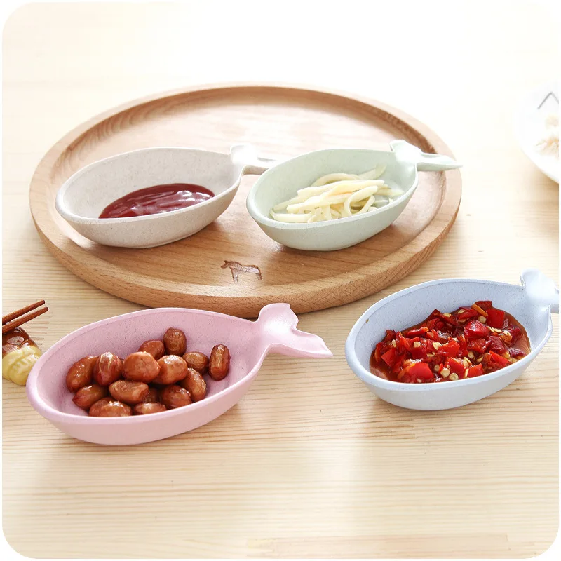 Творческий соус блюдо пшеничной соломы японский стиль тарелка в форме рыбы