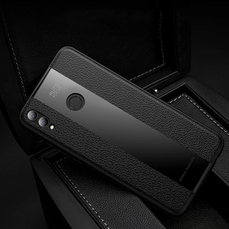 For Huawei Honor 8X Case PU Leather Cover Plexiglass Shockproof Luxury Hard Casing Housing 10 Phone Cases |