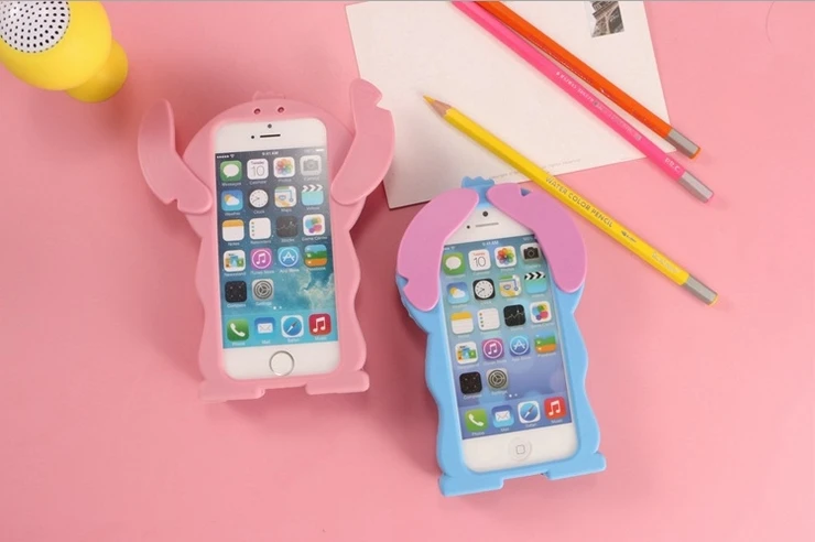 Аниме мультфильм Стич силиконовый 3D милый чехол-накладка для iPhone 6 6s 6G 4 7 iphone6