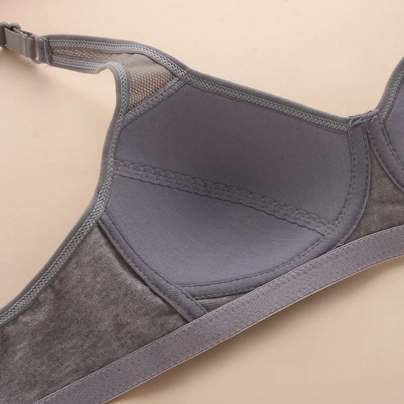 Нижнее белье из непромокаемого хлопка Однотонный Регулируемый бюстгальтер для