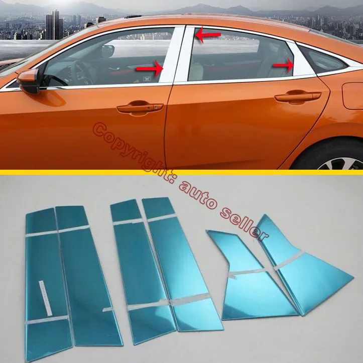 

Stainless Steel pillar post trim For Honda Civic 2016 2017