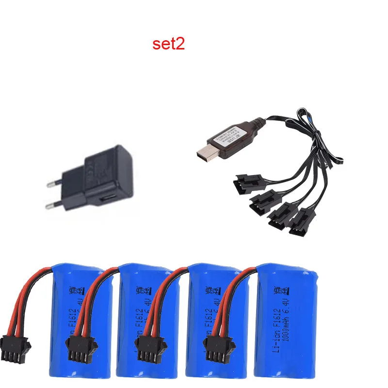 set2 Lamsam Wltoy автомобильный аккумулятор SM(4 P) Разъем Запасные части 6,4 V 1000MAh Lipo аккумулятор для WLToys 18628 18629 18428 18429 RC игрушечный автомобиль - Цвет: set2