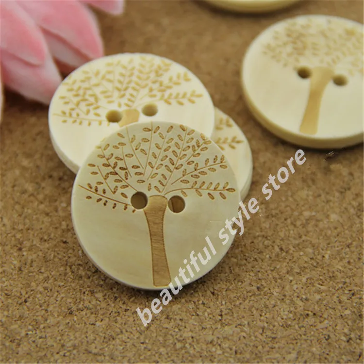 200 шт. круглые деревянные пуговицы с двумя отверстиями 30 мм|2 hole wooden buttons|wooden