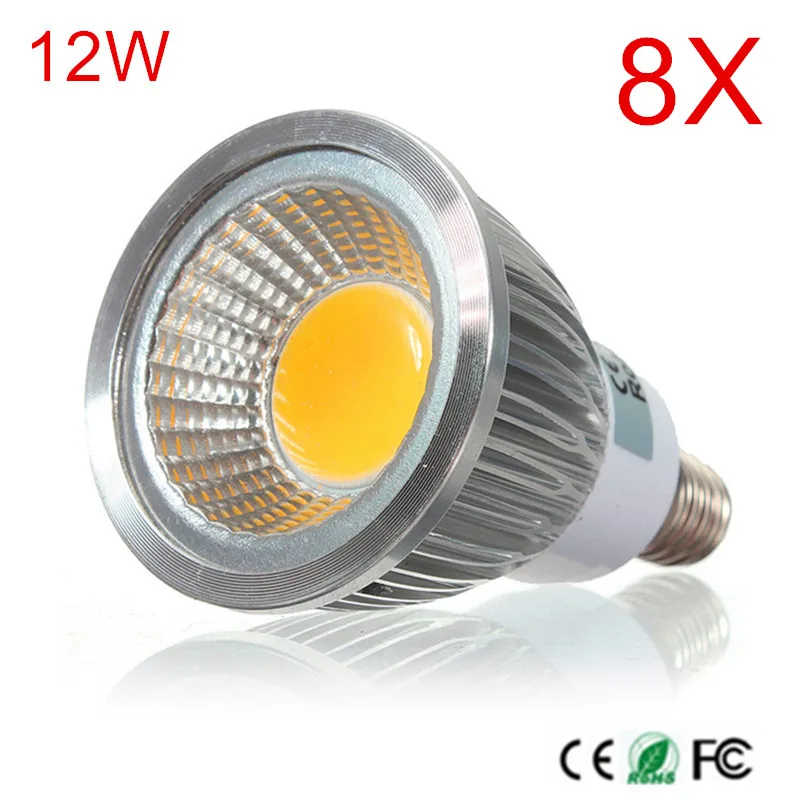 Super Power LED lamps E14 12W COB Chips High Lumen led spotlight Bulb Pendant lights AC 110V 220V 240V Ceiling light 8pcs/lot