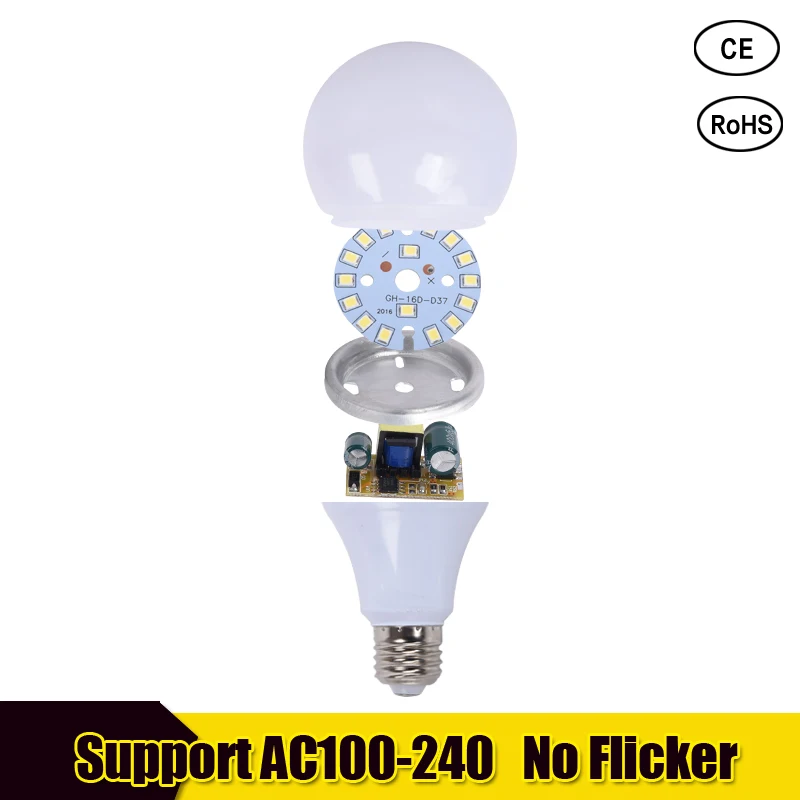 10pcs LED Bulb E27 Lampada Ampoule Bombilla 3W 5W 7W 9W 12W 15W B22 Lamp 220V Cold/Warm White Light Bulbs for Home | Освещение