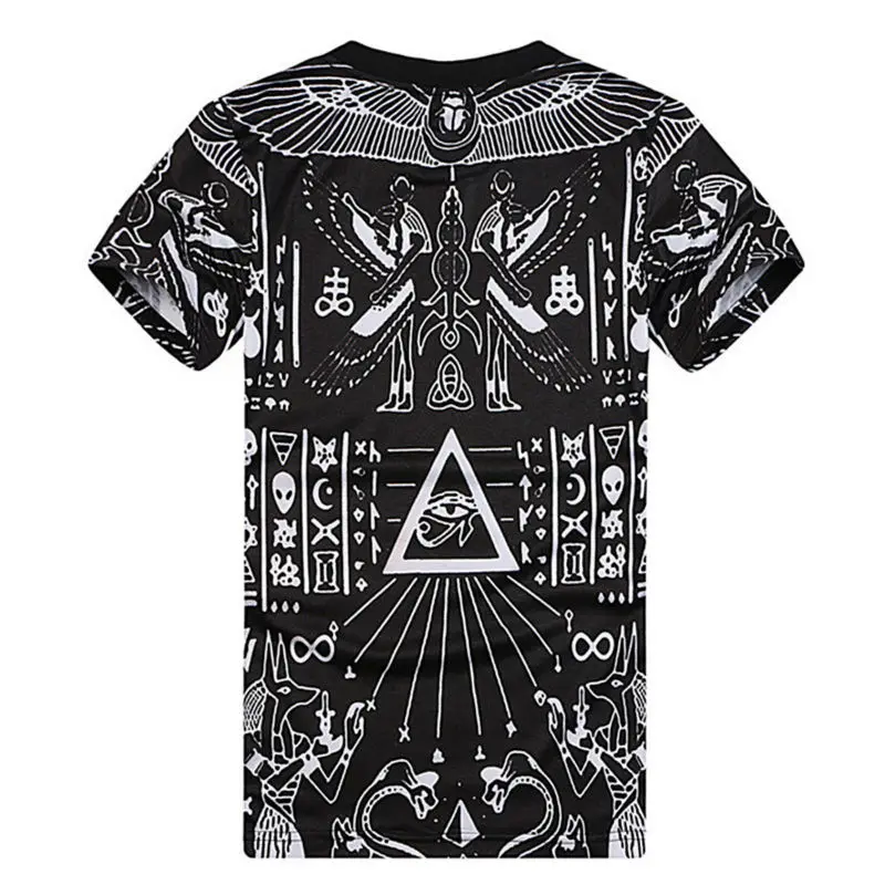Cool Pyramid Graphic Tees - Fashionable 3D Printed Hip Hop Style T-shirts for Men - Comfortable Summer Tops - Black Camisetas image 2