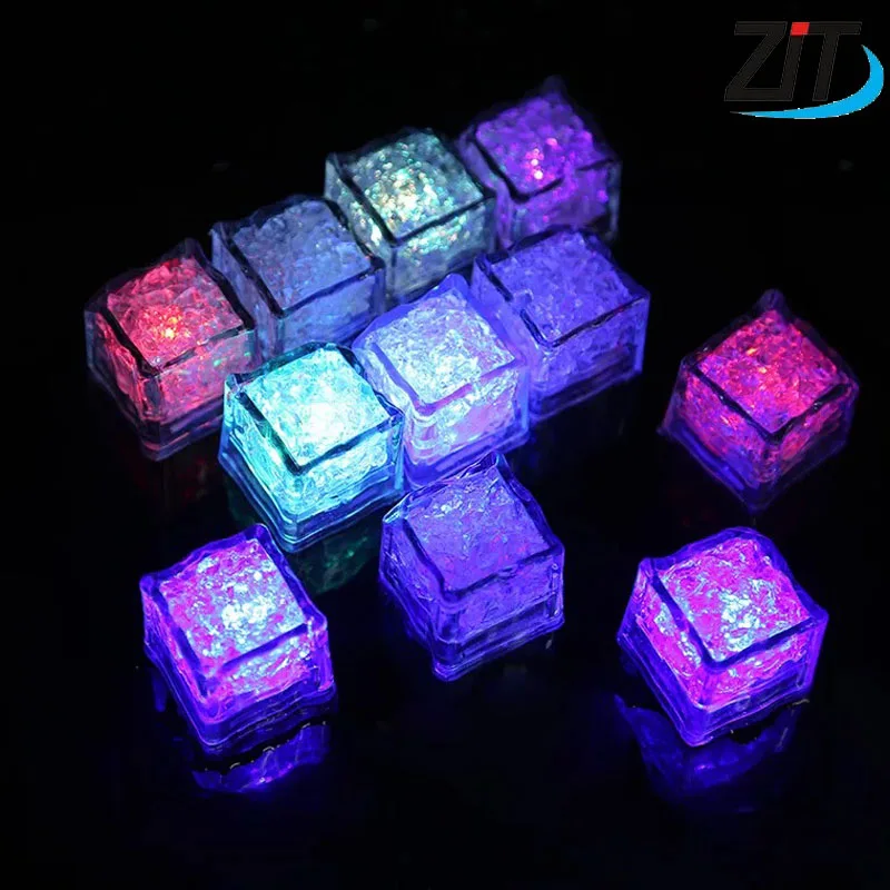 12pcs Colorful Flash LED fake Ice Cubes Festival Wedding Party Decor Light home Romantic lamp Luminoustetris | Дом и сад