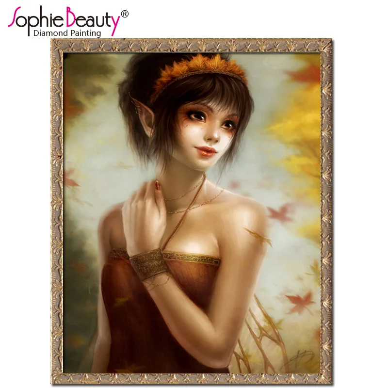 

Картина из страз «сделай сам» Sophie Beauty, вышивка крестиком, кристальная квадратная мозаика, цветы, красота, декоративная полная вышивка, насте...