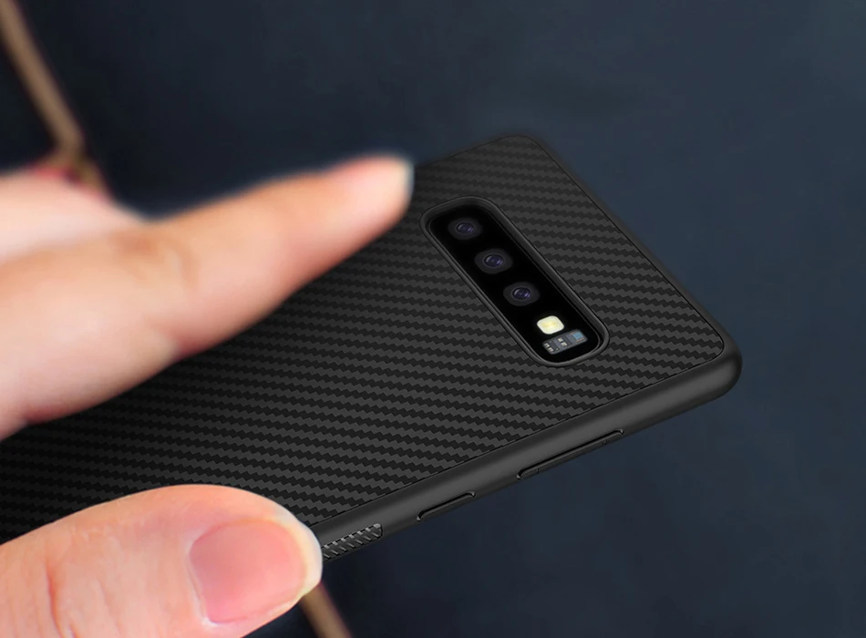 Nillkin синтетическая углеродная ПП Пластиковая Задняя крышка для Samsung Galaxy S10 чехол 5,8 ''тонкий для Galaxy S10 Plus/S10e чехол 6,1