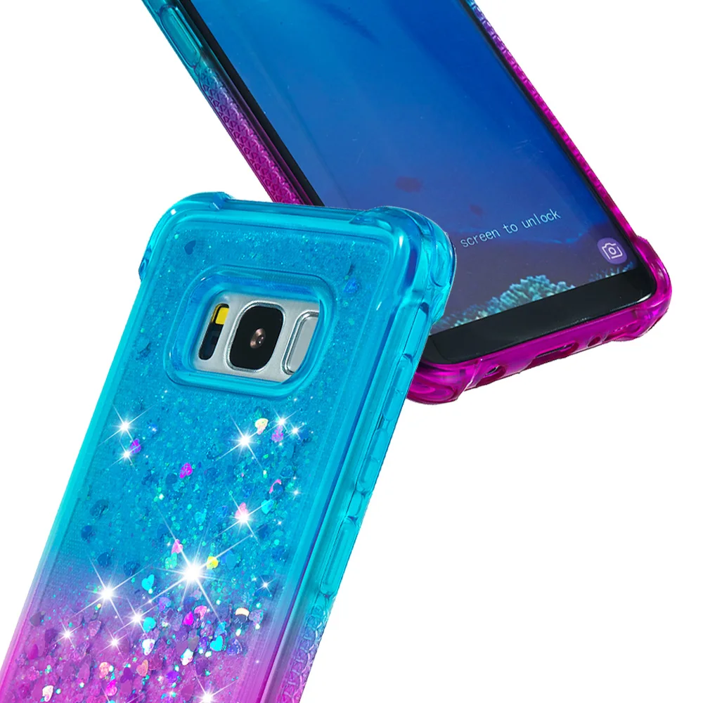 Градиентные зыбучие пески Предотвращение падений Чехлы для Samsung Galaxy S8 Модная