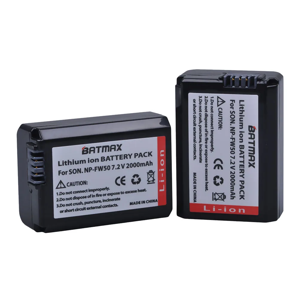 Batmax2шт NP-FW50 NP FW50 Камера Батарея + Dual USB Зарядное устройство для объективов цифрофой