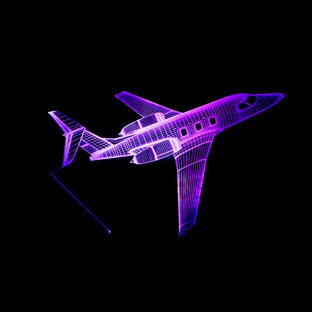 Новинка Самолет 3D светодиодный визуальный ночник красочный сенсорный USB 7 видов