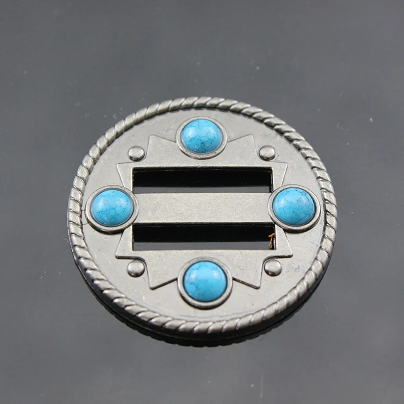 DIY leather craft wallet bag belt tri glide buckle button fake stone decoration design 5pcs/lot images - 6