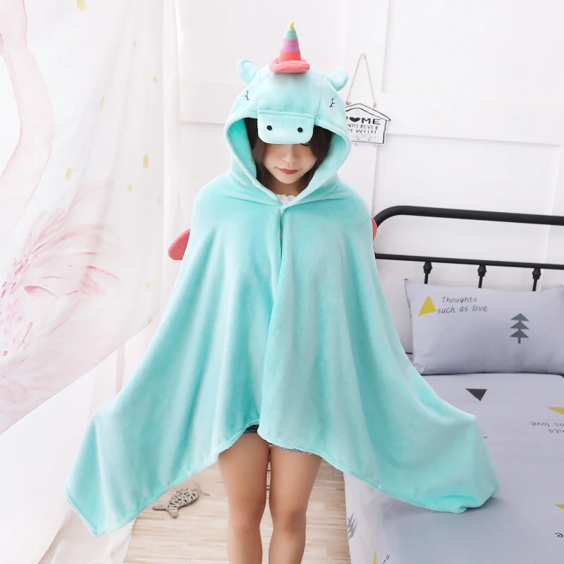

90*190 Cm Adorable Unicorn Costume Soft Plush After-bath Blanket Unicorn Cape
