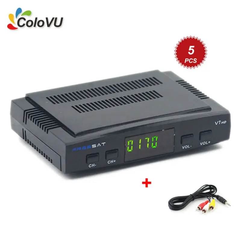 5 шт. цифровой спутниковый ресивер freesat V7 HD DVB S/S2 FTA Декодер каналов кабельного