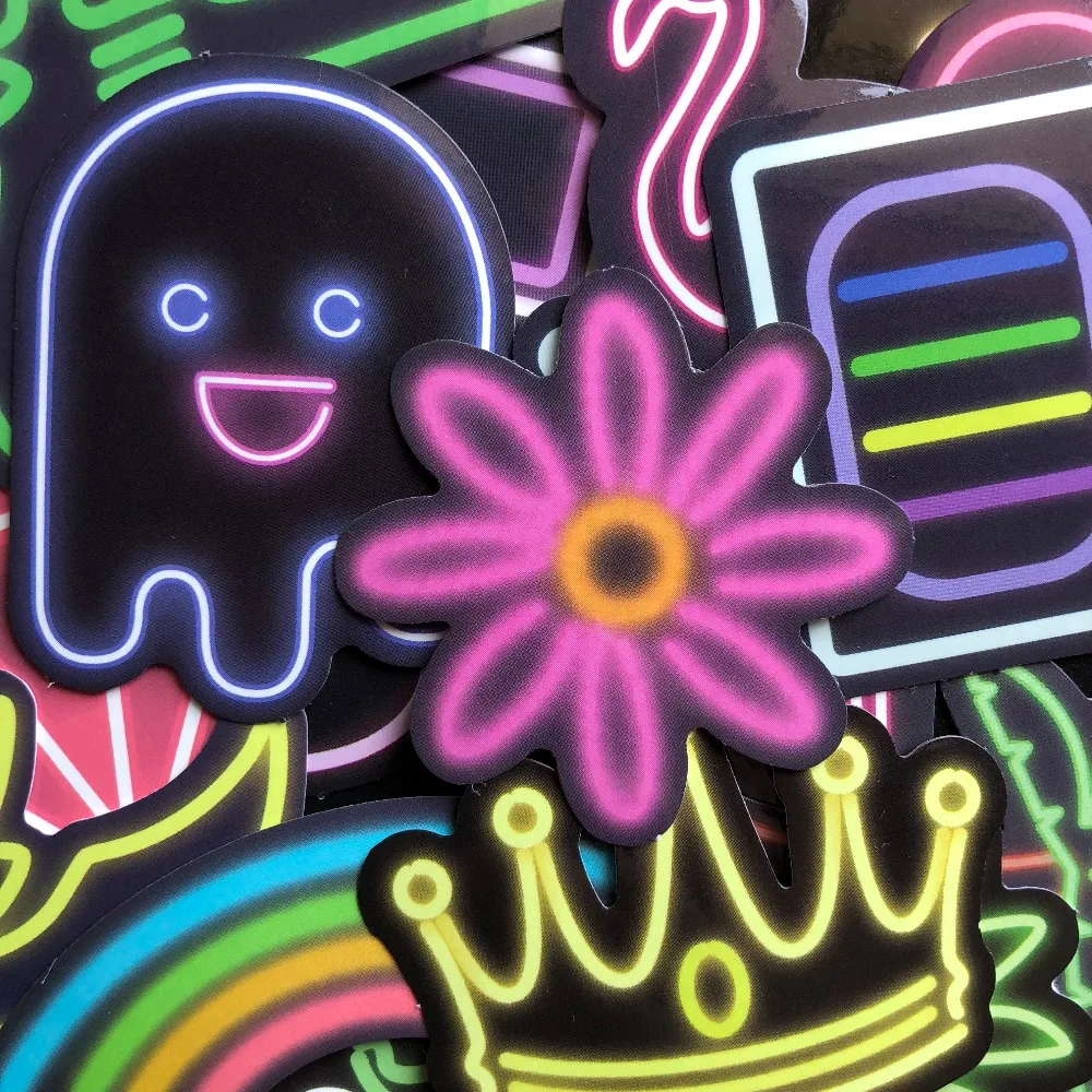 21Pcs/lot Colorful LED Style Funny Stickers For Kids Toy Car Laptop Suitcase Computer Bicycle Phone Skateboard Pad Decal Sticker | Игрушки и
