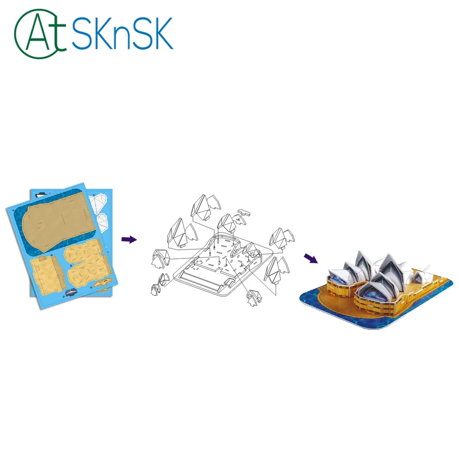 Creative gifts Australian architecture ornament 3D model Sydney Opera House nano puzzles miniature puzzle for home decoration | Дом и сад