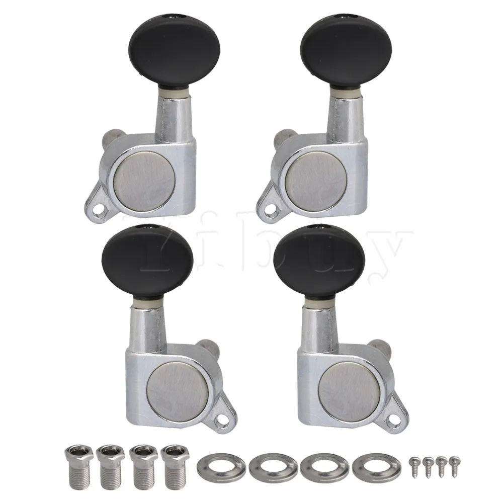 Yibuy 4 шт. укулеле 2R2L хром зацепленные головки машины w/крепежные винты