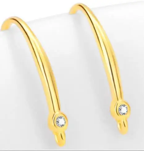 Gold8 925 пробы Серебряный ушной крючок микро-инкрустированные циркониевые серьги-Крючки Позолоченные ручные DIY серьги аксессуары - Цвет: Gold8