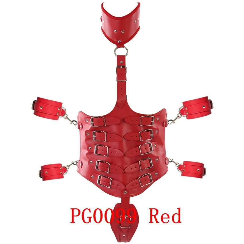 PG0099-Red Кожаный бюстгальтер для тела, женский сексуальный бандаж, комплект нижнего белья, в стиле панк, готика, на бретелях, топы, клетка, ремни, регулируемый размер, фестивальный рейв - Цвет: PG0099-Red