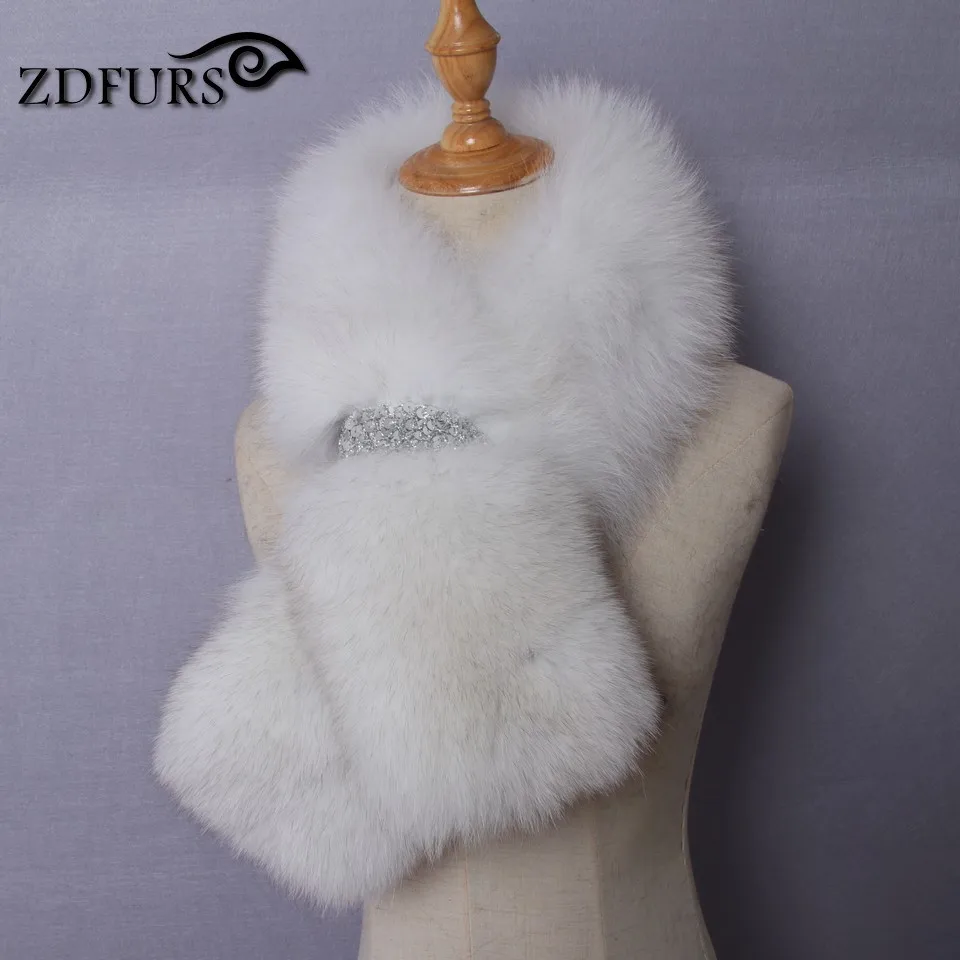 ZDFURS* Зимний натуральный Лисий мех шаль модный воротник длинный меховой шарф женский лисий мех кольцо украшение пальто меховой воротник