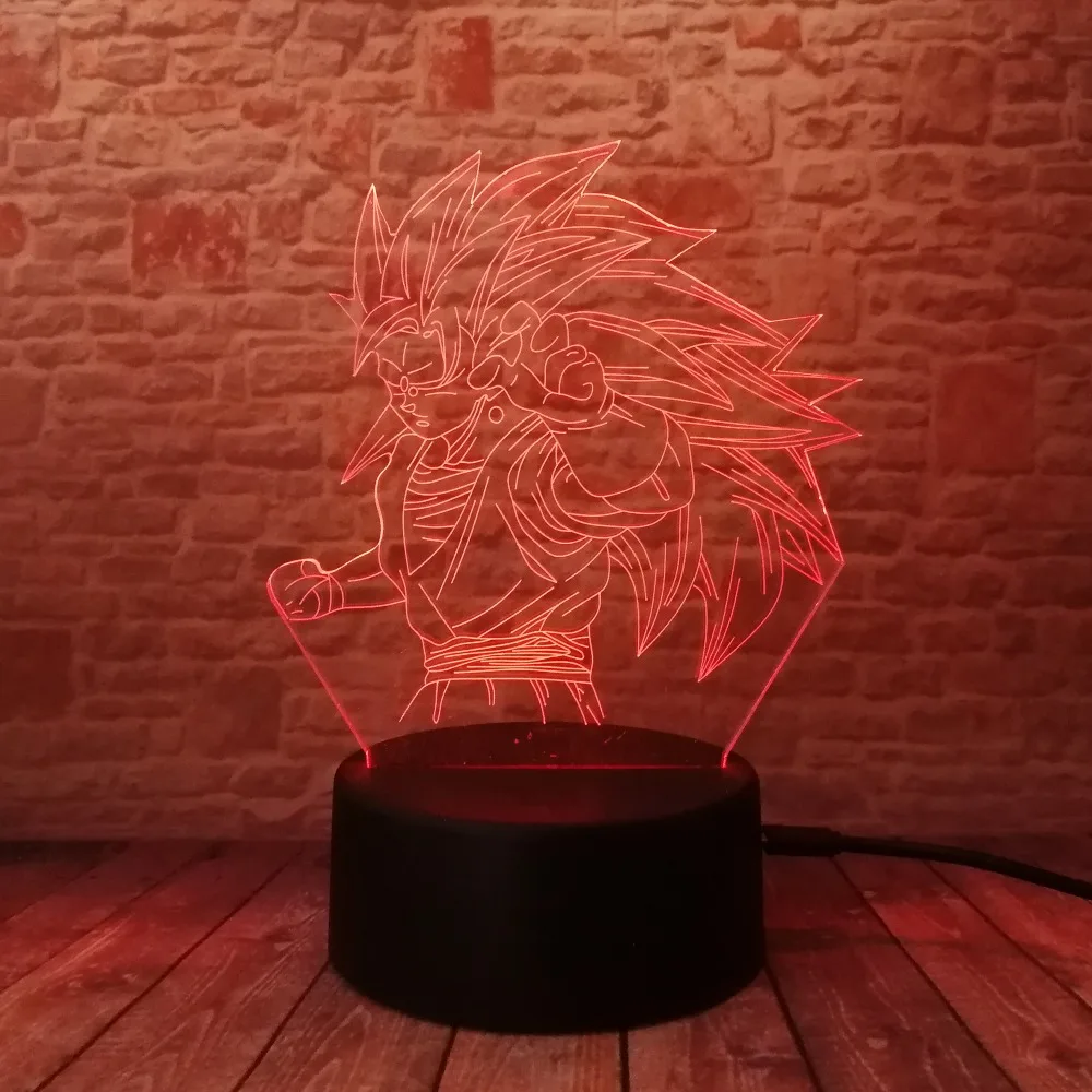 Luminaria Dragon Ball Z Super Saiyan 3d лампа с обезьяной Сон Гоку светодиодная 7 меняющимися