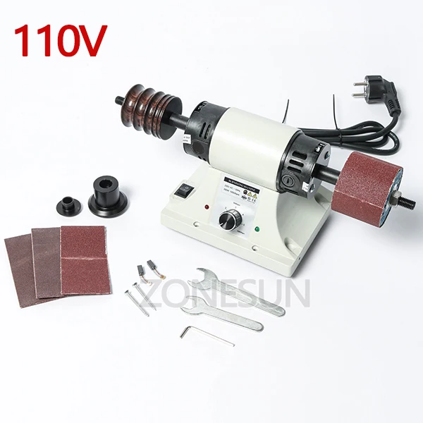 Standard set 110V ZONESUN Полировочная машина для кожи растительного дубления, мини настольный шлифовальный станок для кожи, Полировальный Инструмент, полировщик по бокам 220 - Цвет: Standard set 110V