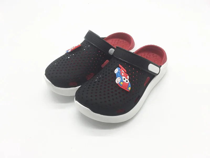CAR BLACK RED Лучшая обувь из ПВХ для мальчиков и девочек; детская обувь с кроком; тапочки с массажной стелькой; пляжные сандалии из ТПУ для мальчиков и девочек; детская US11-3; EU30-35 - Цвет: CAR BLACK RED
